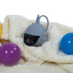 Silcone Pacifier and Dummy holder in light grey with dummy