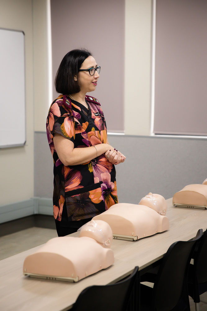 Soli Deo Gloria Bella First Aid Class Adele teaching